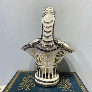 Basket Vase in Silver Lustre Finish